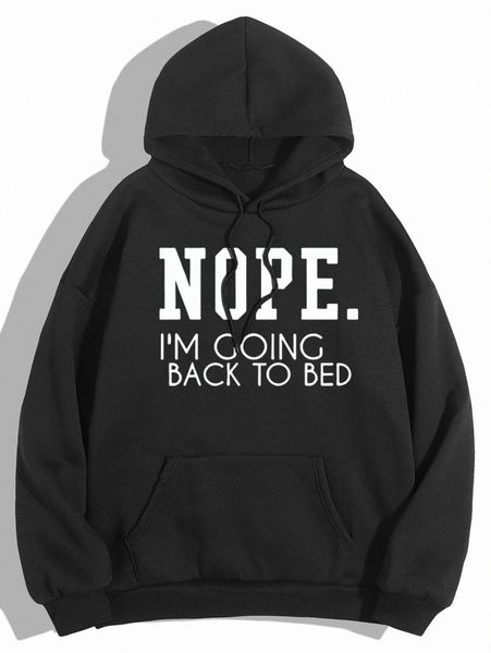 

slogan graphic kangaroo pocket thermal lined drawstring hoodie g6ur#, White;black