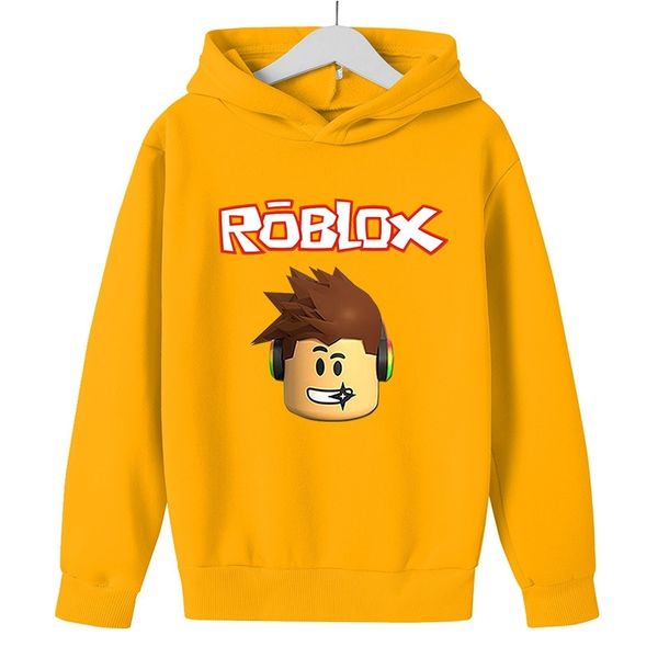 

roblox cartoon printed sweater hoodie children's wear boys' and girls' sportswear, Black;white