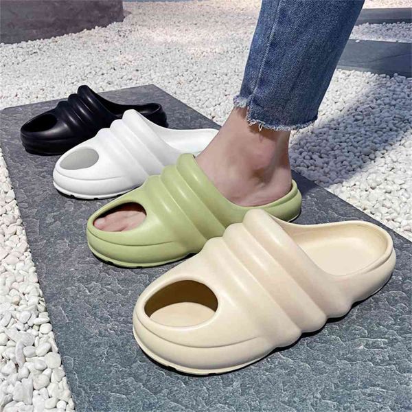 

official website 70% off outlet stores summer men slides lightweight cool beach slippers slide bone fish mouth flip flops women sandals soft, Black