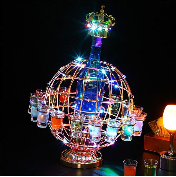 

tablewine racks creative globe glowing rack rechargeable led luminous beer bottle holder champagne cocktail drinkware