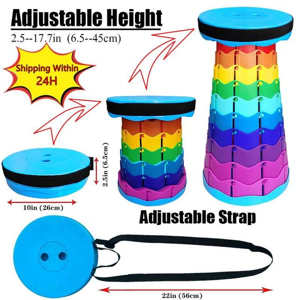 

rainbow stool outdoor portable chair folding camping fishing traveling picnic retractable camp furniture
