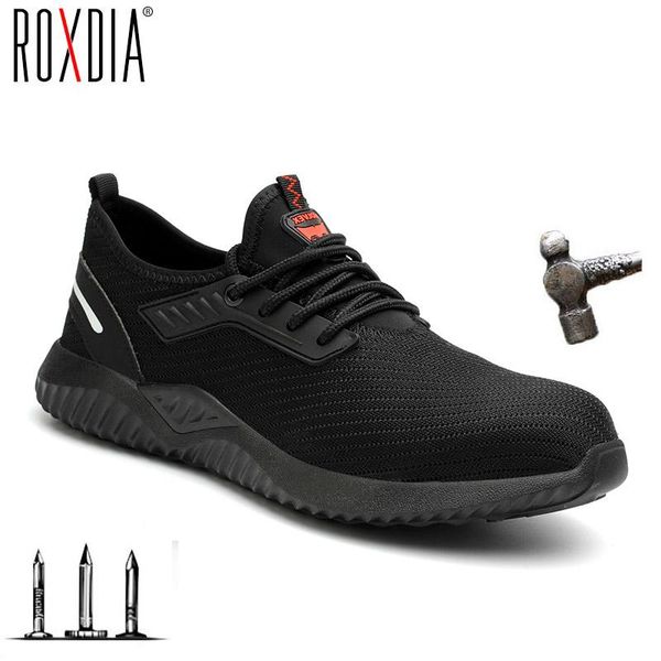

boots brand plus size 36-46 steel toecap men women work & safety fashion lightweight sneakers casual male shoes rxm124, Black