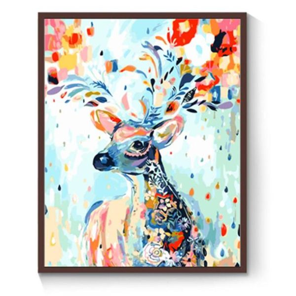 

paintings frameless painted deer diy painting by numbers modern wall art picture paint unque gift for home decor