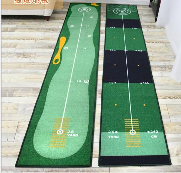 

golf practice mat hitting putting putter trainer green carpet set ball return training aids
