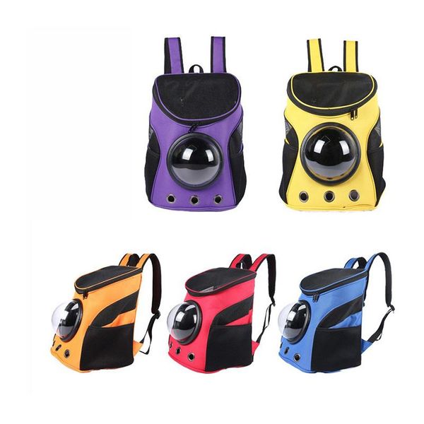 

fashion travel backpack for small medium dog cat yellow red purple blue gray orange breathable space pet puppy carrier bag car seat covers
