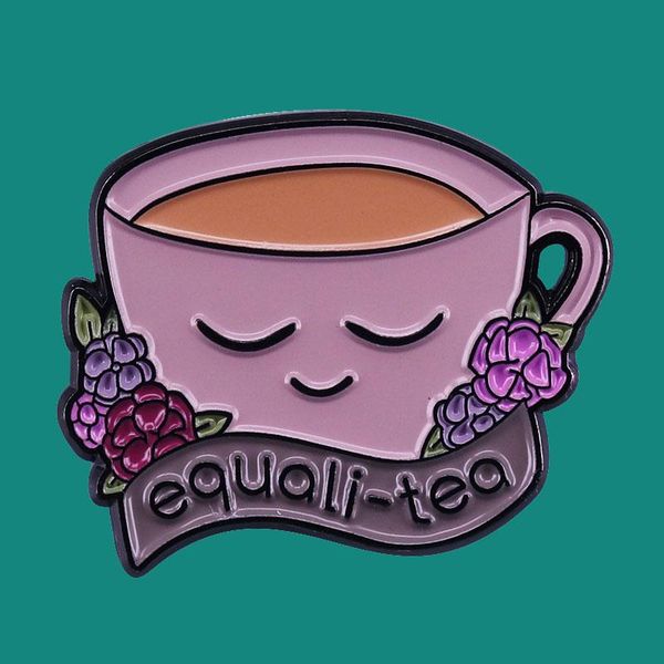 

pins, brooches fun teacup hard enamel pins brooch collecting alloy lapel badges men women fashion jewelry gifts adorn backpack collar hat, Gray
