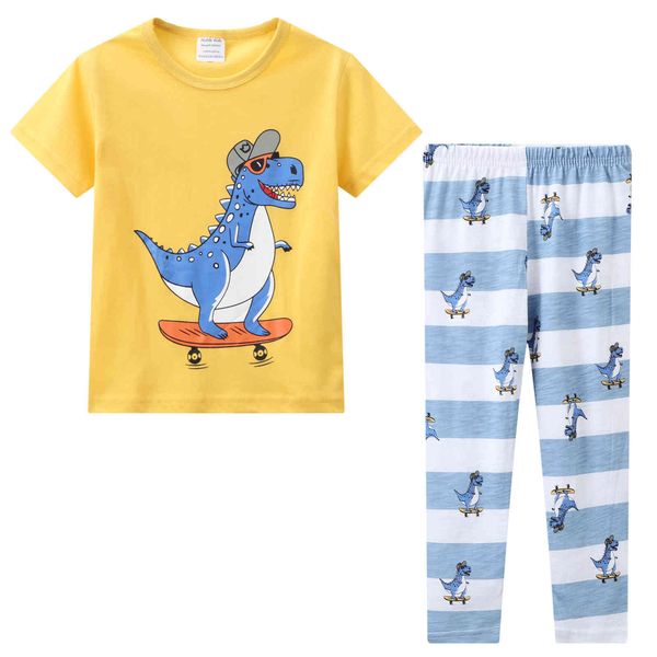 

wind children pajamas dinosaur animation 2021 summer thin home suit, White
