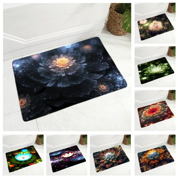 

cushion/decorative pillow beautiful fantasy flower floor door mat for bathroom bedroom non-slip decor hallway doormat super soft flannel car