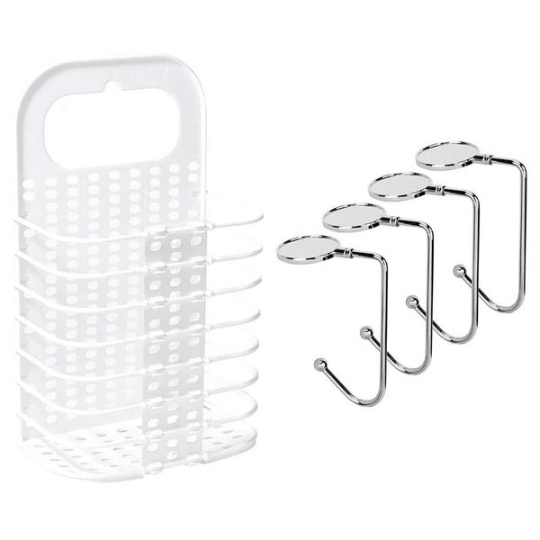 

laundry bags 1 pcs clothing storage rack folding hanging basket & 4 christmas stocking holders
