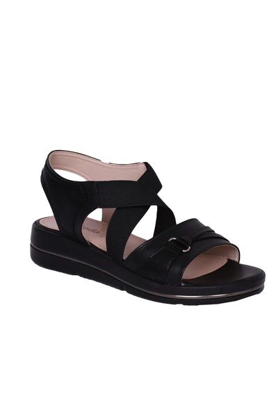 

black double-band sandals