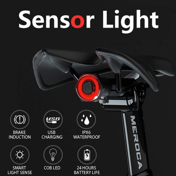 

bike lights bicycle rear light auto start/sbrake sensing ipx6 waterproof led usb charging cycling taillight
