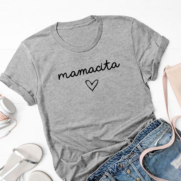 

women's t-shirt mamacita casual women tshirt mom life short sleeve shirts letter print girl lovely cotton summer femme drop, White