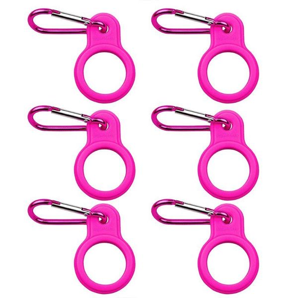 

water bottle 6pcs silicone carrier hiking holder clip hook with carabiner
