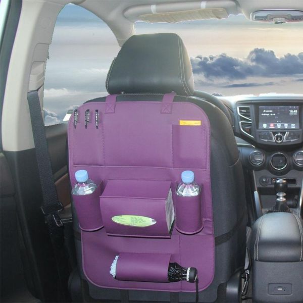 

car organizer pu leather seat back backseat storage box