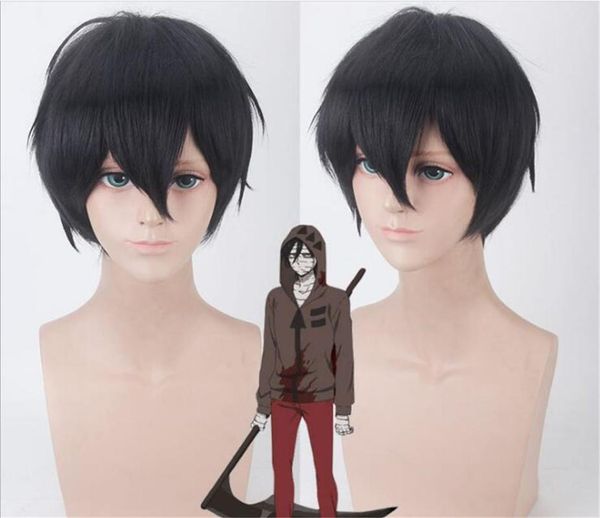 

party masks anime angels of death cosplay wig synthetic black men hair zack isaac foster c062