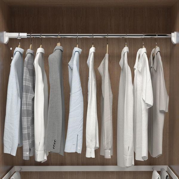 

hangers & racks punching stainless steel clothes rod curtain wardrobe adjustable rail drying rack
