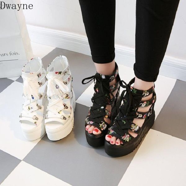 

sandals summer wedge increased 12cm super high heel fish mouth women's fashion casual shoes shh0, Black