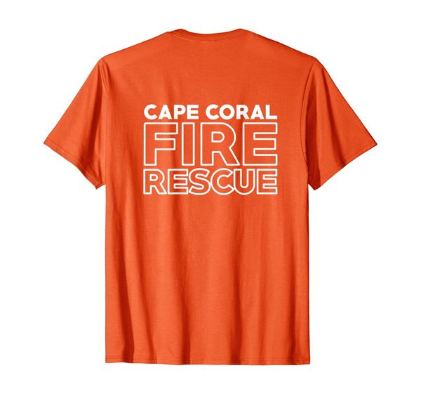 

city of cape coral fire rescue florida firefighter t-shirt, White;black
