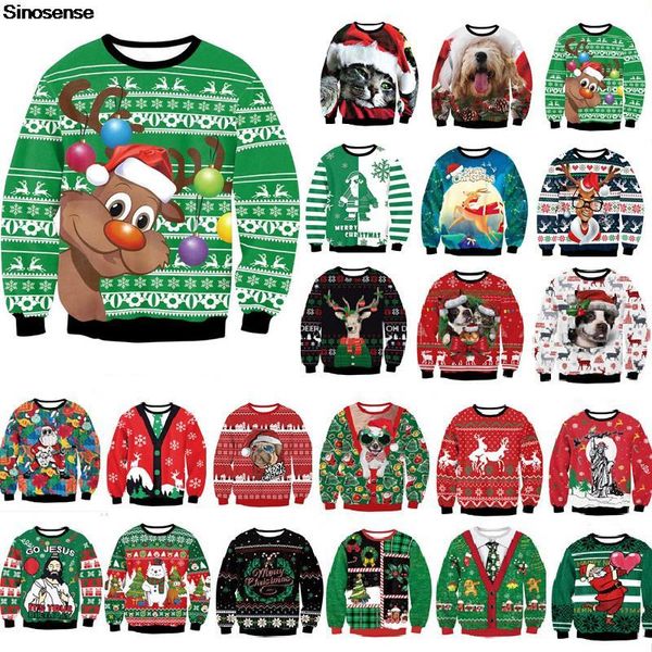 

men's sweaters men women reindeer ugly christmas sweater pullover jumper outrageously tacky funny holiday xmas sweatshirt, White;black
