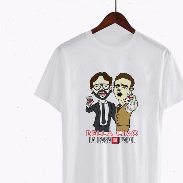 

luckyroll funny la casa de womens t shirts papel professor design harajuku hip hop house of paper, White