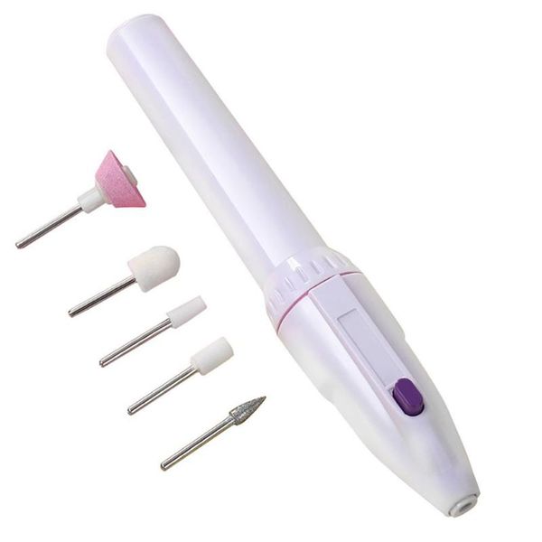 

nail drill & accessories electric sander with 5 polish heads plastic portable simple model tools mini tester 1 set
