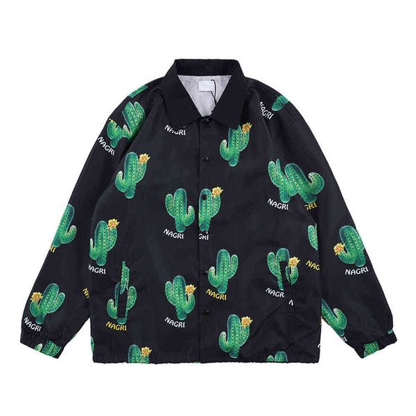 

cactus thin jacket men turn-down collar men's jackets 210603, Black;brown