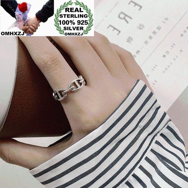 

cluster rings omhxzj wholesale hc25 european fashion fine woman girl birthday party gift vintage geometric 100% 925 sterling silver open rin, Golden;silver