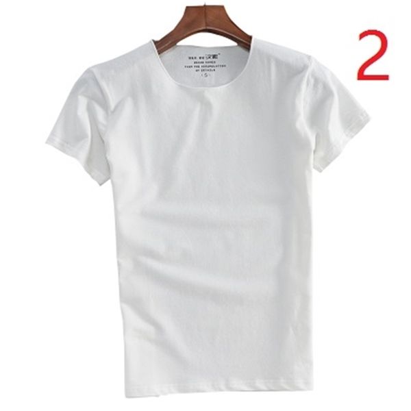 

summer men's short sleeve t-shirt slim thin half youth couples round neck simple solid color cotton 210420, White;black