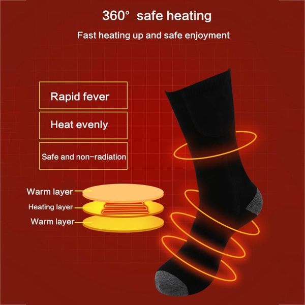 Scaldapiedi da uomo con batteria ricaricabile riscaldata elettricamente per piedi cronicamente freddi che riscaldano lo sci invernale all'aperto