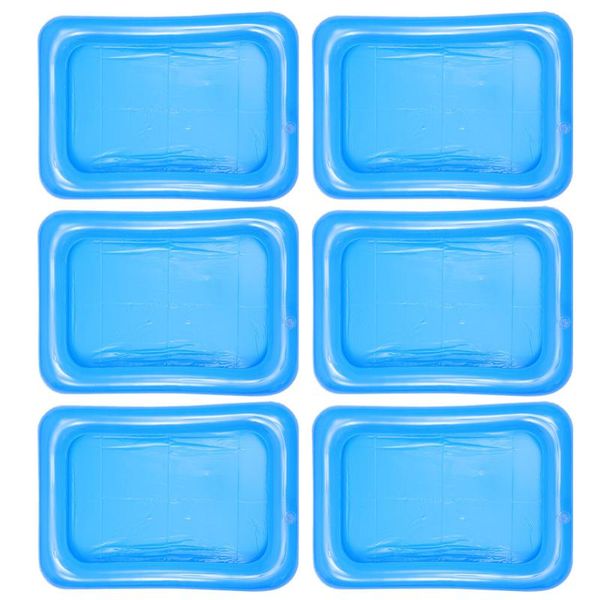 

inflatable floats & tubes 6pcs ice serving bar food server trays (transparent blue)