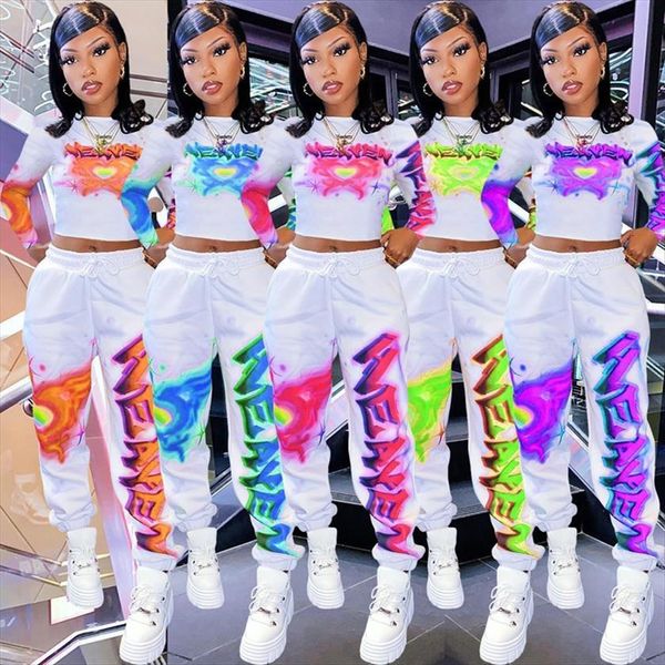 

two piece set tracksuit womenpant long sleeve crop joggers sweat suit fall clothes lounge outfits matching sets, White