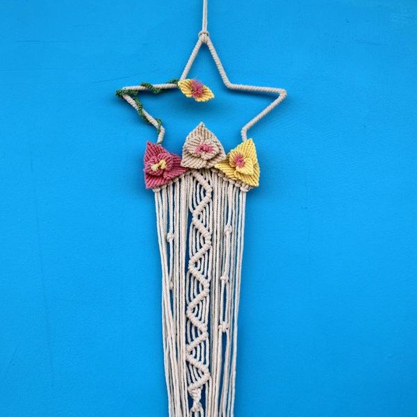 

tapestries ins wall hanging star dreamcatcher decor boho woven knitted