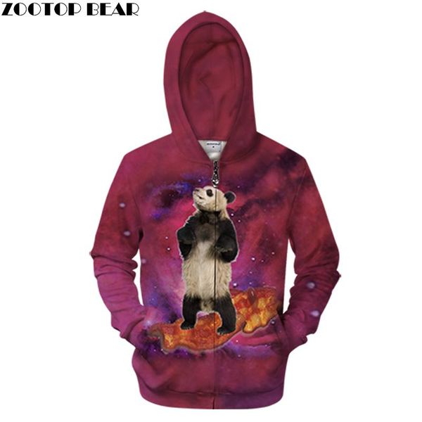 

women's hoodies & sweatshirts funny 3d zipper men women hooded fashion casual trakcsuits brand hoodie zip jackets male coat drop shop, Black