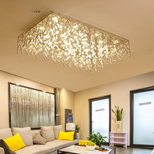 

ceiling lights nordic living room lamp led simple modern rectangular aluminum creative warm romantic bedroom art light