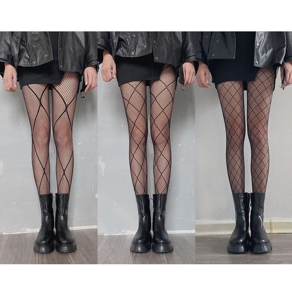 

socks & hosiery fishnet grid pantyhose diamond fish net stockings tights summer ultra-thin ladies women girls nylon elastic skinny, Black;white