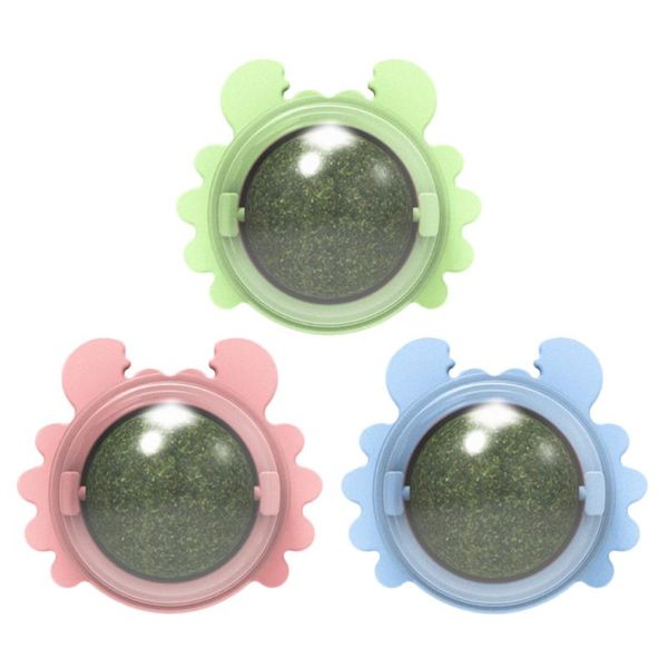 

3pcs cat catnip licking balls pet chewing teeth cleaning rotating toys
