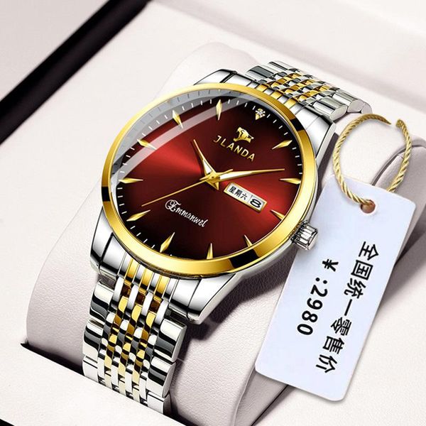 

wristwatches 2021 high-end stainless steel business quartz watch fashion men's and women's calendar luminous waterproof, Slivery;brown