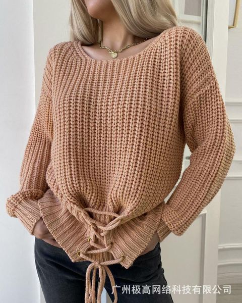 

women's t-shirt high-quality loose long-sleeved sweaters, stylish sweater , fall/winter drawstring sweaters, White