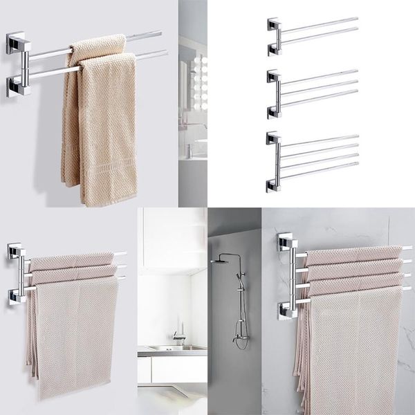 

towel racks stainless steel 2/3/4 wall-mounted bar rotating space-saving bathroom bedroom kitchen storage rack