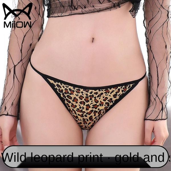 

women's panties miiow leopard print underwear feminine charm ice silk low waist temptation breathable cotton crotch briefs women, Black;pink