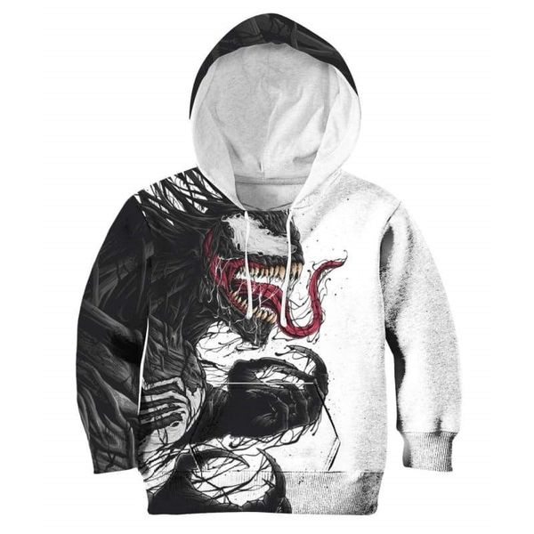 

parasite pattern men is a 3d printed hoodie visual impact party punk goth round neck american sweatshirt hoodie, Black
