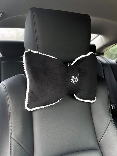 

pillow bow tie car headrest creative plush waist support neck lace lovely