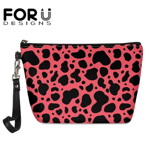 

cosmetic bags & cases forudesigns women elegant makeup hand bag leopard pattern print toiletry lady multifunction waterproof travel storage