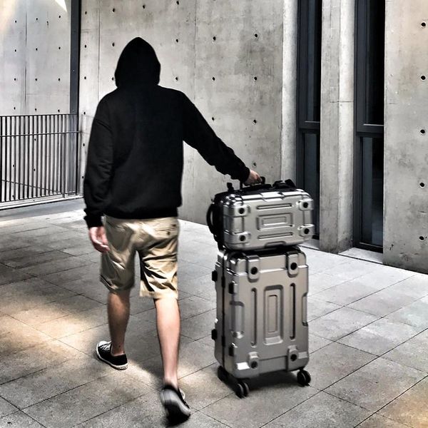 

suitcases luggage 20/24/26/29 size space gold pc roling spinner brand travel suitcase