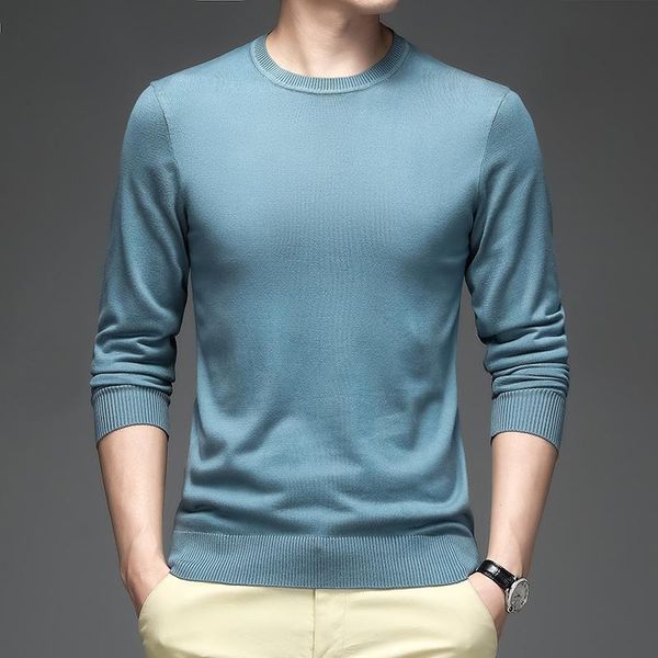 

men's sweaters 2021 autumn men turtleneck pullover sweater cotton knitted slim fit basic o-neck for, White;black