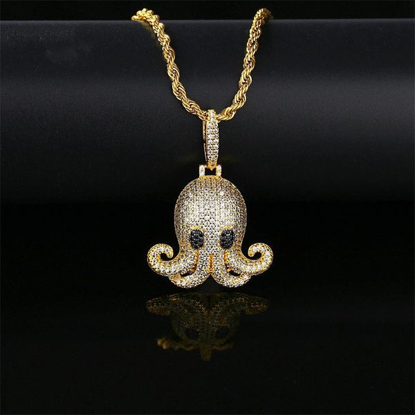 

pendant necklaces hiphop street men's ocs necklace iced out rapper crystal fashion bling rhinestone jewelry gift, Silver