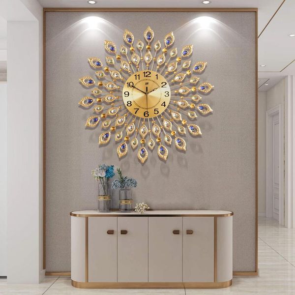 

wall clocks european light luxury living room clock wrought iron creative decorative fashion quartz 60x60cm, 70x70cm