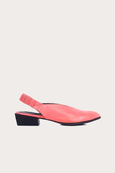 

sandals bueno orange leather women flat, Black