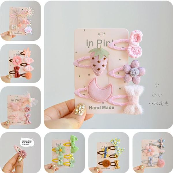 

hair accessories baby water drop clip children girl oval bb set cute, Slivery;white