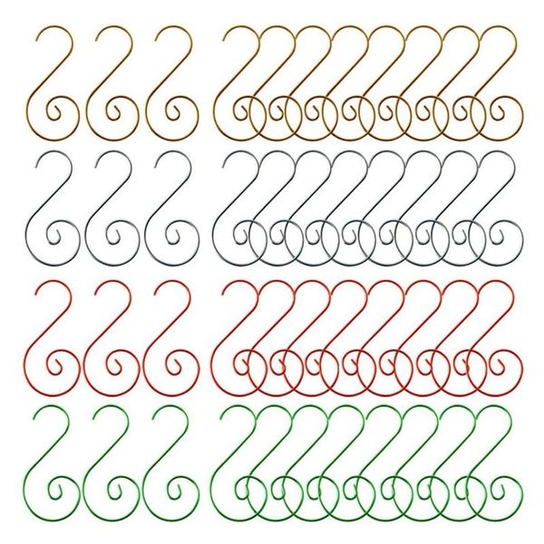 

hooks & rails 80pcs christmas ornament hooks,s-shaped hangers hook for xmas party decorations wedding diy crafts hanging jewelry gift